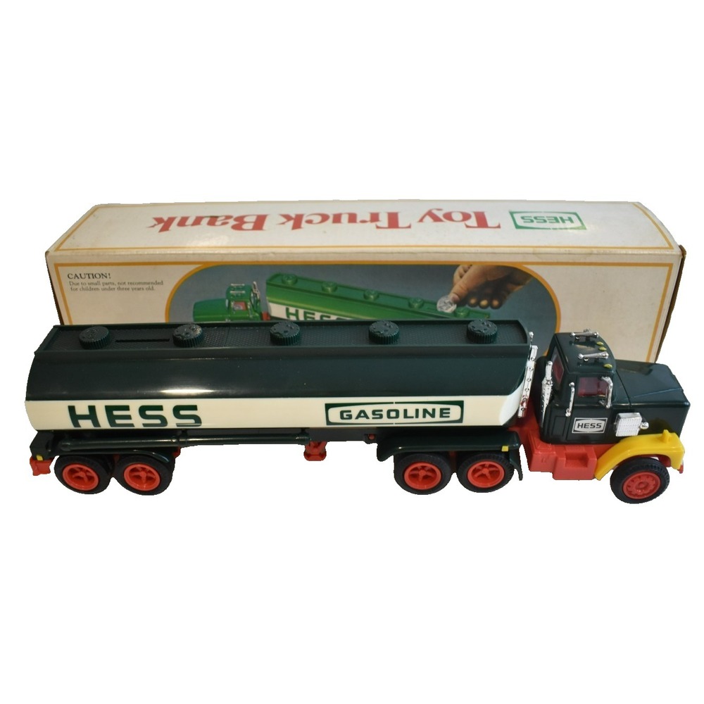 Hess Truck Tanker Truck Toy Coin Bank 1984 Original Box Vintage Gas Oil Toy